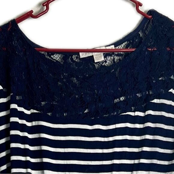 Boston proper striped cap sleeve shirt/tunic women’s size small - Picture 3 of 8